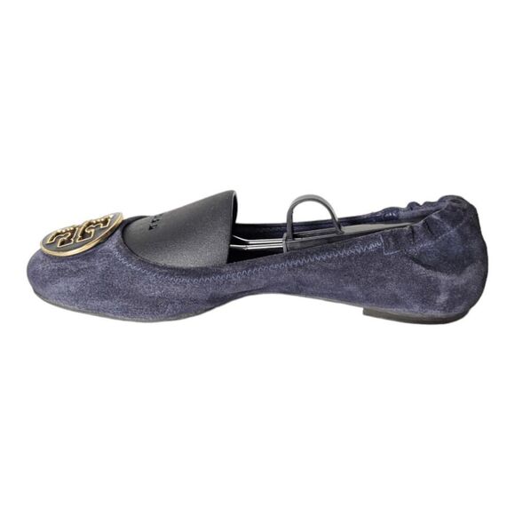 TORY BURCH Reva Navy Suede Ballet Flat Size 8.5M - Picture 6 of 9